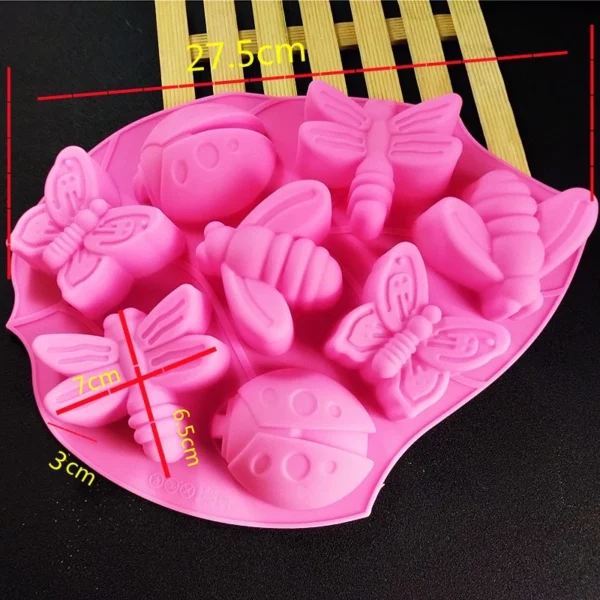 Flowers Butterfly Dragonfly Silicone Mold Handmade Soap