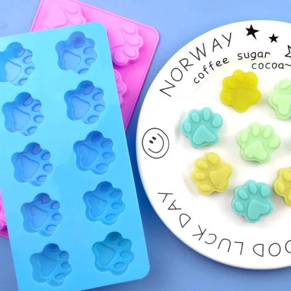 10 Piece Cat Paw Silicone Mold Handmade Soap