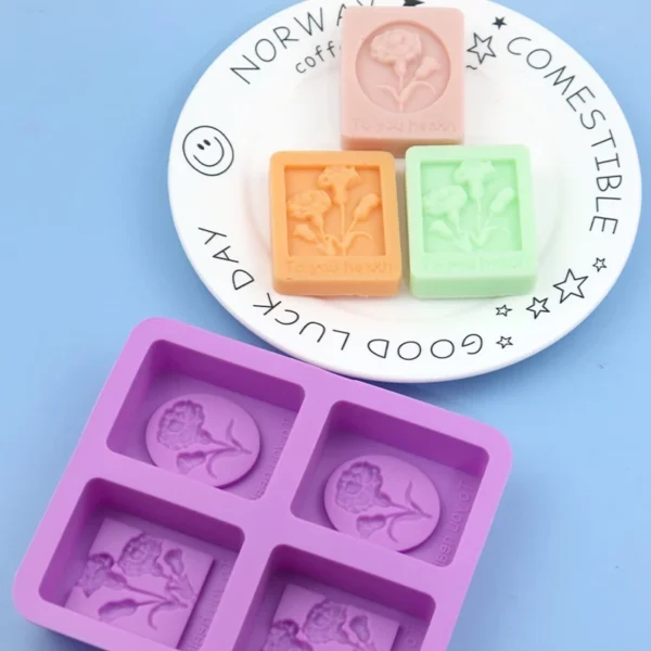 4 Piece Silicone Mold Handmade Soap