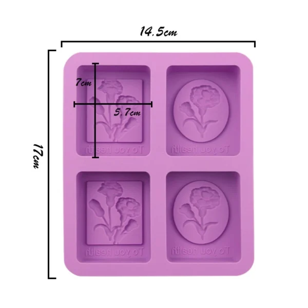 4 Piece Silicone Mold Handmade Soap