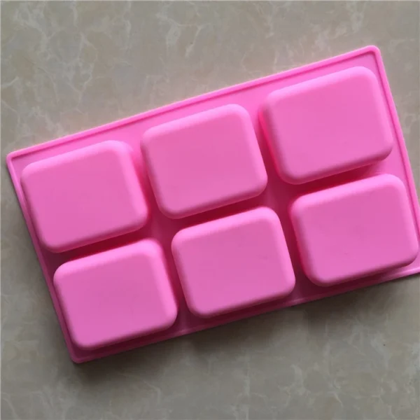 6 Piece Rounded Silicone Mold Handmade Soap