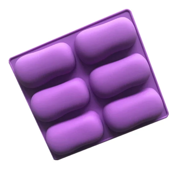 6 Piece Hand Kneaded Shape Silicone Mold Handmade Soap