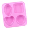 Square Heart Round Silicone Mold Handmade Soap