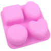 Square Heart Round Silicone Mold Handmade Soap