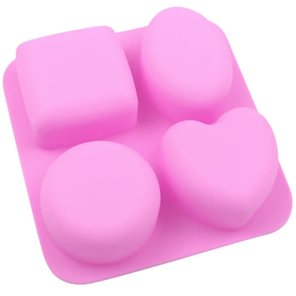 Square Heart Round Silicone Mold Handmade Soap