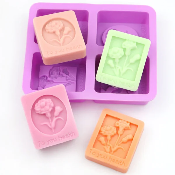 4 Piece Silicone Mold Handmade Soap