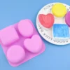 Square Heart Round Silicone Mold Handmade Soap
