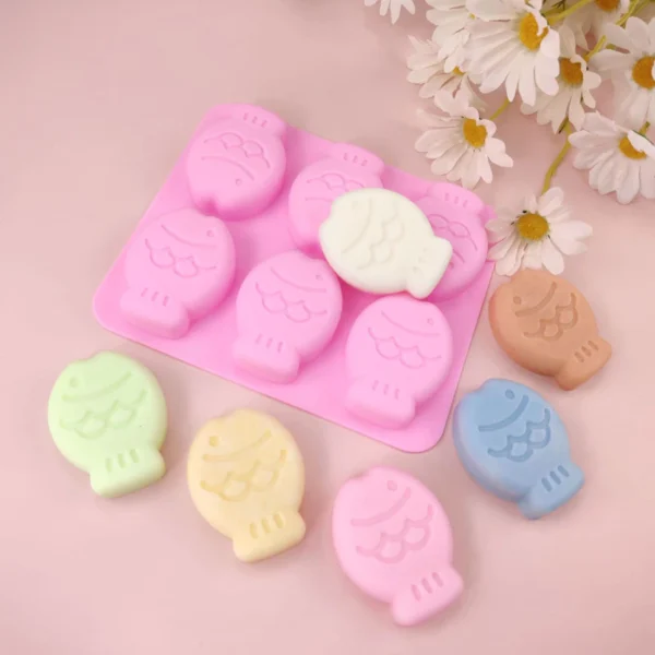 6 Piece Cartoon Fish Silicone Mold Handmade Soap